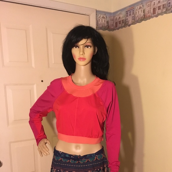 Joy Lab Color Block Long Sleeve "Deep Sea Coral" - Picture 2 of 4